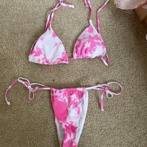 Aurelle pink tie dye bikini